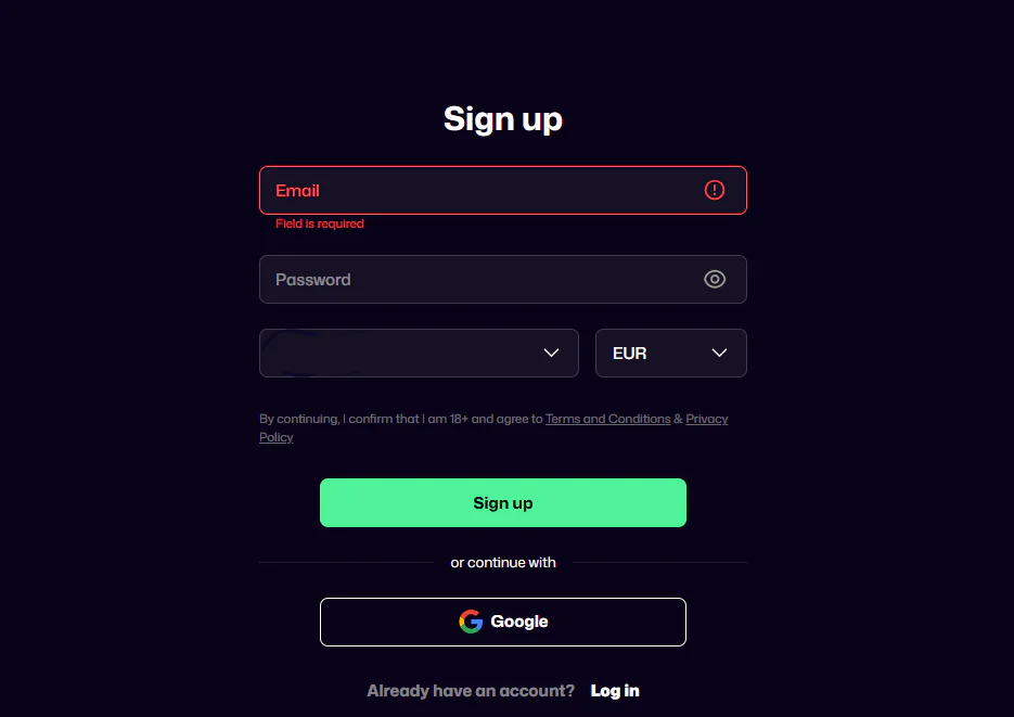WinBeast player registration and secure account login